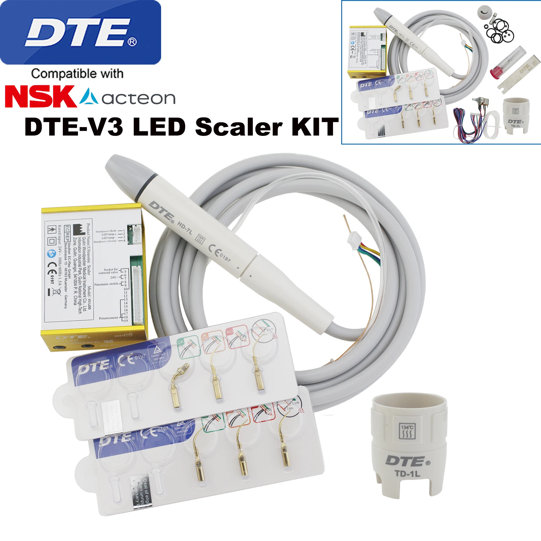 WoodpeckerDTEDentalUltrasonicScalerBuildInV3LEDScalerPiezo