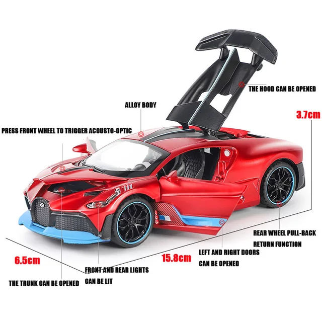 1:32 Bugatti Divo Alloy Diecasts Toy Car Model Pull Back Metal Toy Vehicles Miniature Car Model Toys For Kids Christmas Gifts 2