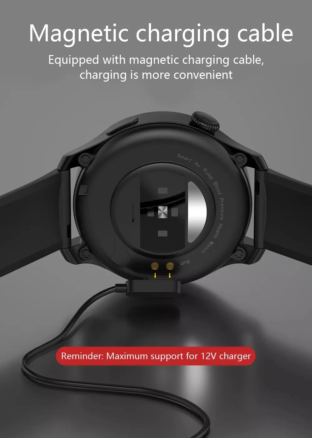 Smart Watch ES09 Accurately Air Pump Blood Pressure Measurement Big Font Body Temperature Heart Rate IP67 Waterproof Smartwatch