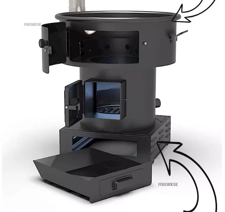 เตาเผาไม้แบบใช้แก๊สไคเมเนียสใหม่ เตาทำความร้อนในครัวเรือนสำหรับชนบท ใช้ฟืน ถ่าน ประหยัดพลังงาน เผาไหม้แรง รุ่น YY 1