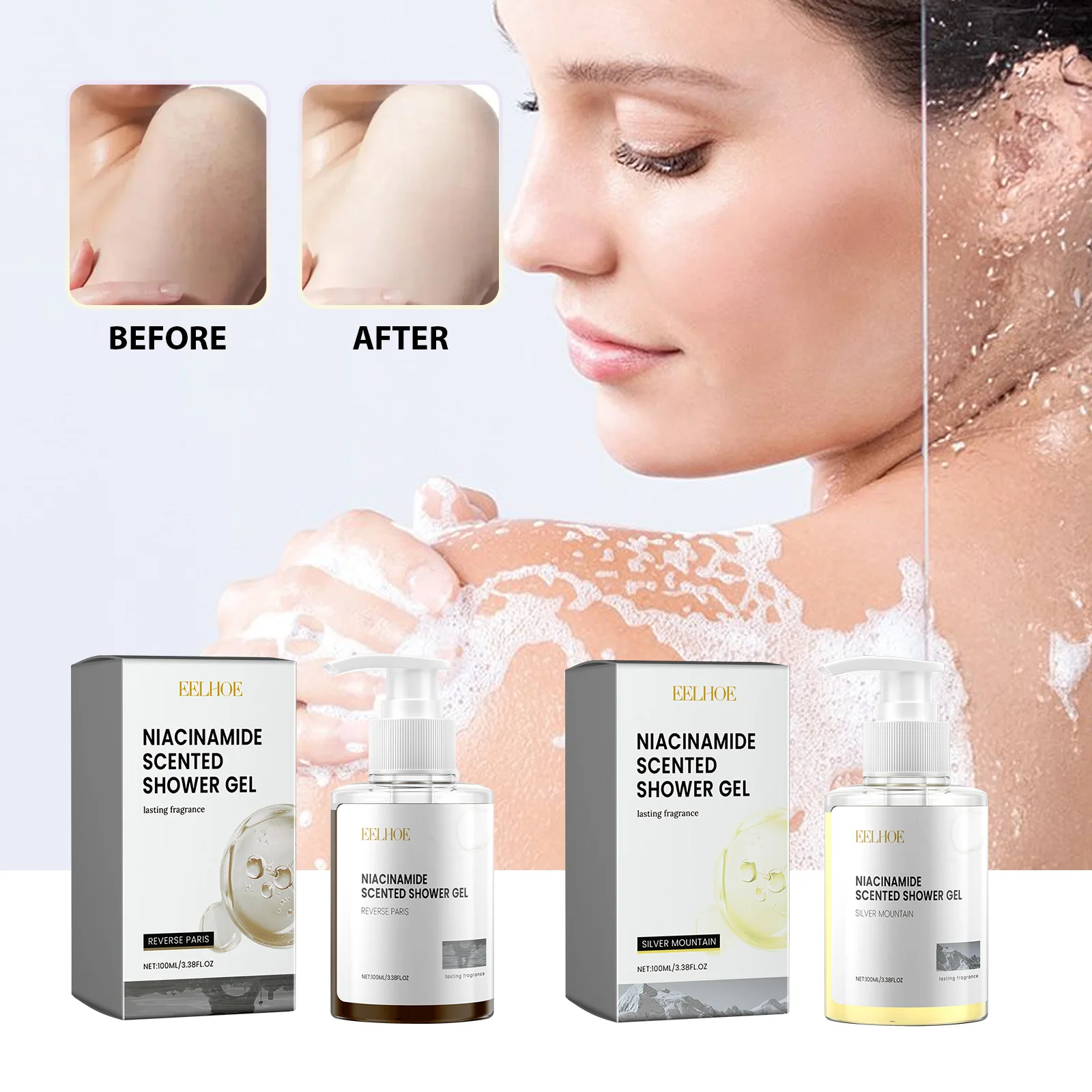 Eelhoe Perfumed Body Wash Gel Body Cleanses Exfoliates Brightening Complexion Delicate Pores Moisturizing Repair Wash