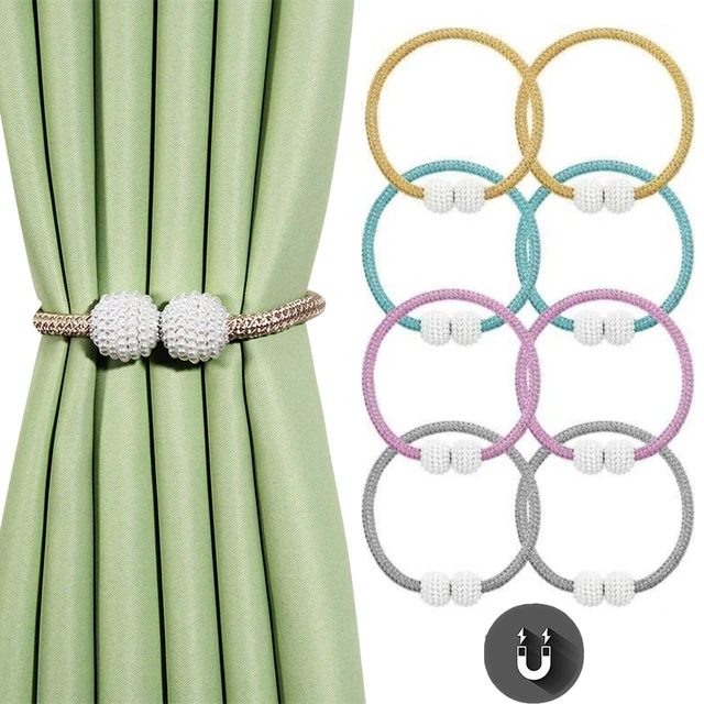 2Pcs Home Curtain Clips Decor Pearl Magnetic Curtain Clip Curtain Holders  Tie Back Buckle Clips Buckle Tie Back Curtain Decor - AliExpress