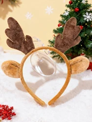 Festive Reindeer Antlers Headband for Women and Girls - Cute Holiday Costume Accessory (Camel)