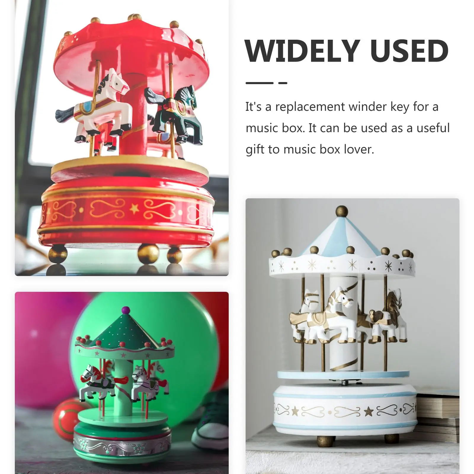 8pcs Musical Box Wind Key Music Box Mechanism 20Mm Musical Box Rotating Knobs Clockwork Music Box T Shape Bar Replacement Winder 4