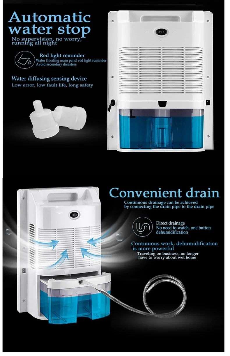 Description Picture 5 of itemDehumidifier Moisture Absorber Household Mute Bedroom Basement Remote Control Timing External Water Pipe