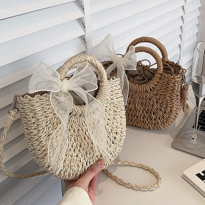 Straw Woven Crossbody Shoulder Bag For Women Handmade Small Purse Handbag Bohemia Design Ladies Summer Rattan Beach Bag bolsa