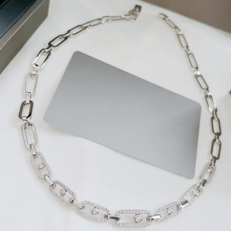 

High Quality Delicate Full Zircon Sliding Necklace For Women Fashion Jewelry LN103