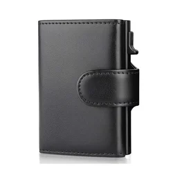 Sleek Black Trifold Wallet with RFID Protection (Black)