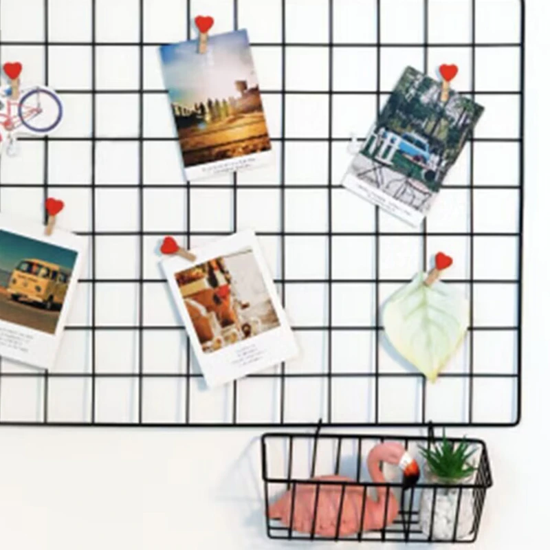 Iron Grid Wall Art Decoration Shelf Home Decor Bedroom Photos Frame