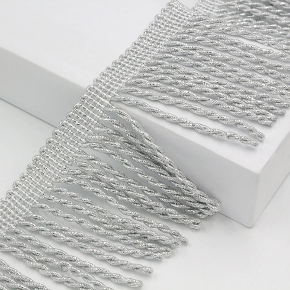 10 Metri di Frange Intrecciate per Vestiti, Tende, Decorazioni, Nastri Decorativi, Accessori per Cucito Fai-da-Te - immagine 4