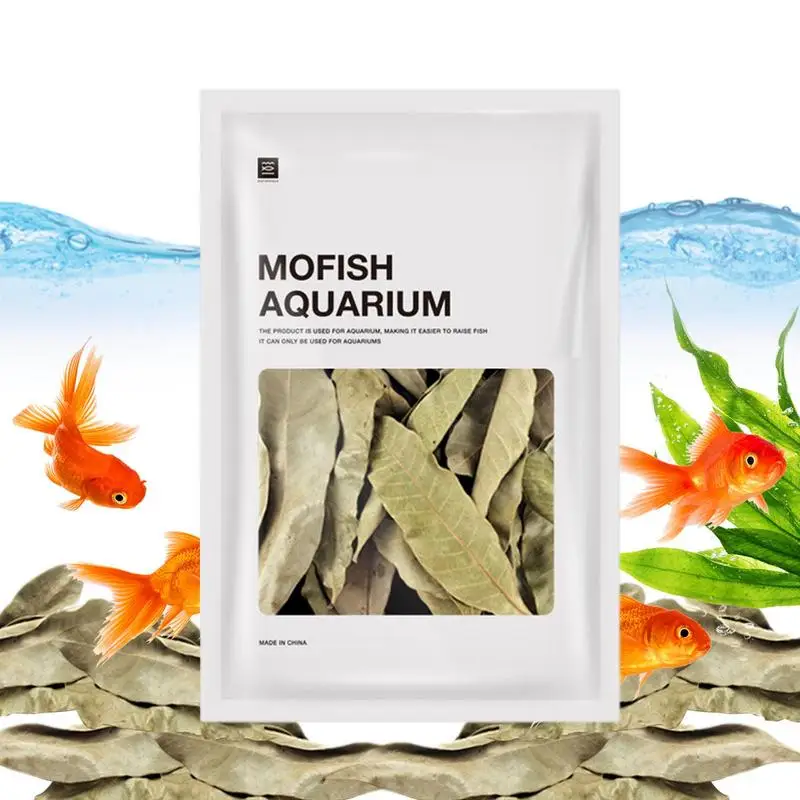 Aquarium Catappa Leaves Indians Almond Leaves Reduce PH Softened Purified Water Quality Multi-Purpose Decoration 50Pcs aquarium leaves