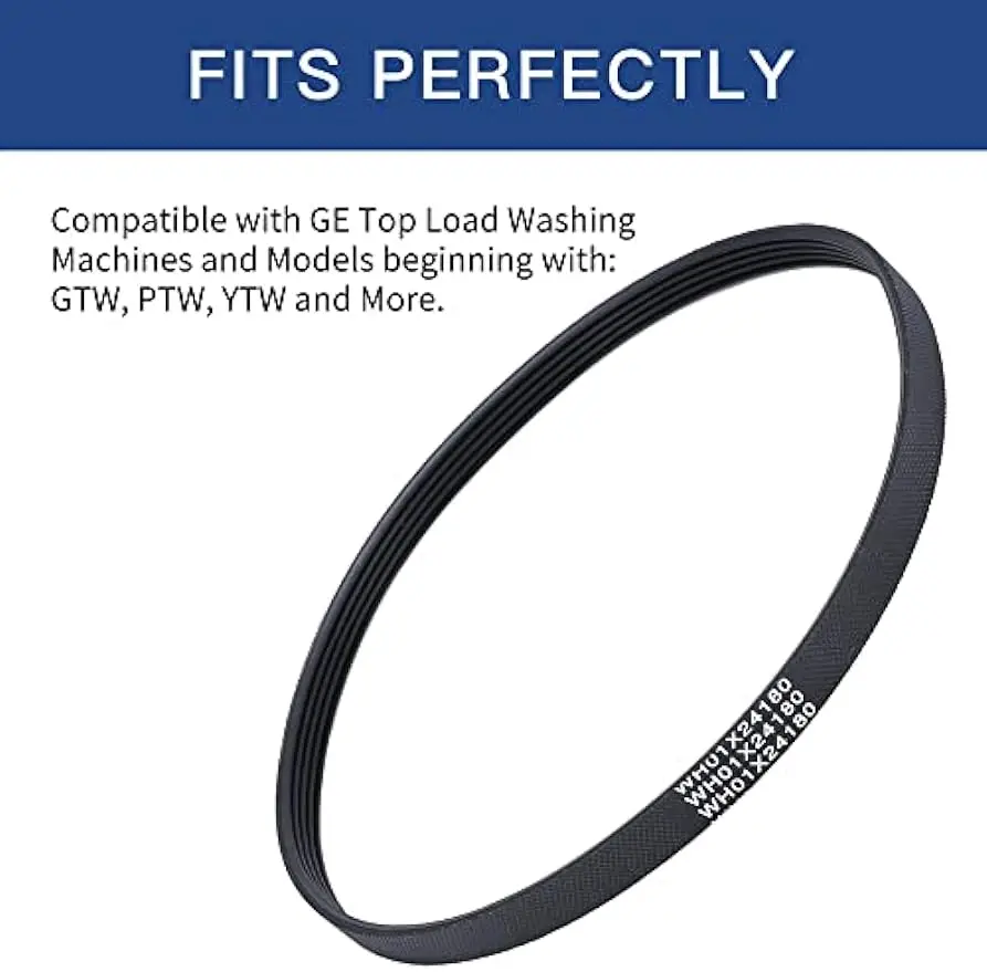 Washer Drive Belt Compatible with GE Clothes Washing Machine Replaces AP6024314 PS11736832 4455970 WH01X24180