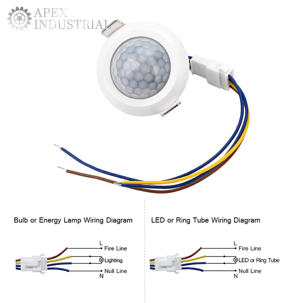 AC220V PIR Hareket Sensörü Anahtarı Vücut Hareketleri Aktif Dedektör Işık algılama Gecikme Süresi Ayarlanabilir Kızılötesi Anahtar Toptan