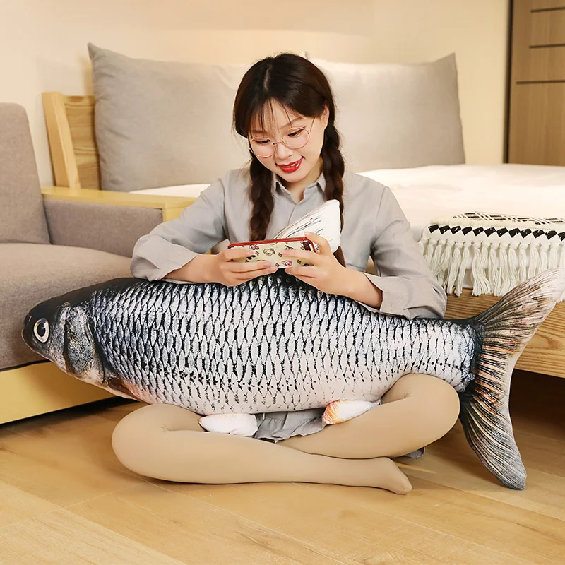1pc 40/60cm 3D 시뮬레이션 골드 물고기 플러시 장난감 부드러운 동물 잉어 플러시 베개 크리 에이 티브 소파 베개 쿠션 선물 키즈 장난감