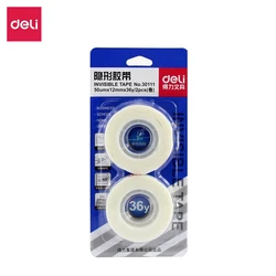 Deli 2 PCS/Lot Invisible Tape 50umX12mmX36y Writeable Repairable Masking Self Adhesive 30111
