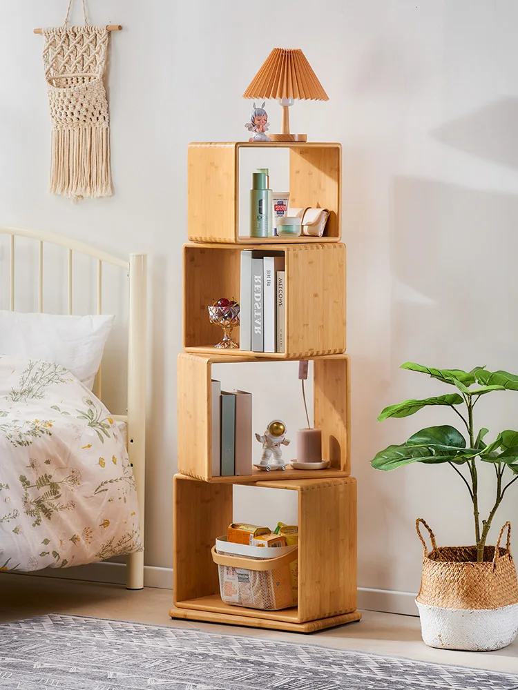Bamboo wood type 2024 book shelf rack