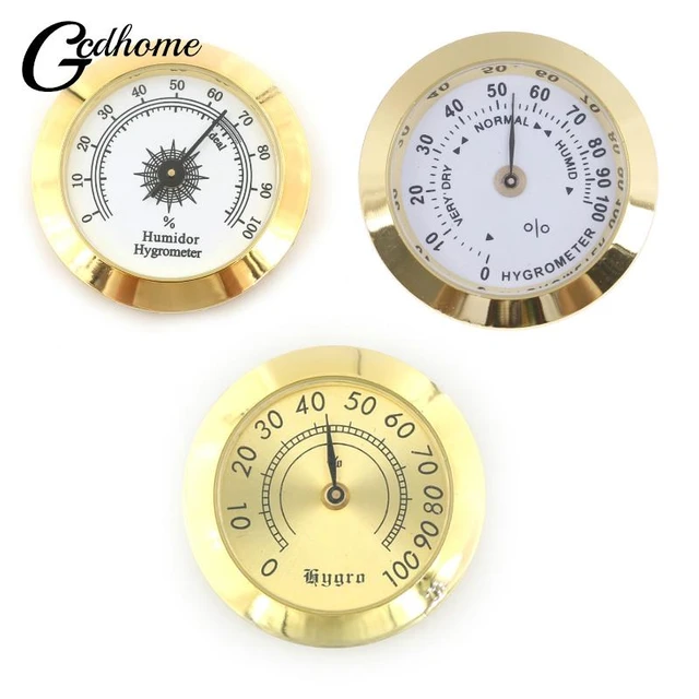 38mm Round Glass Analog Hygrometer For Humidors for Guitar Violin