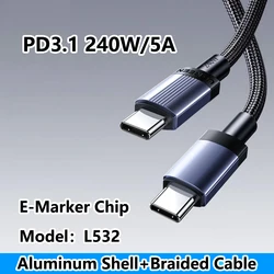 Premium UGREEN USB - C Fast Charging and Data Cable - Nylon Braided, Various Lengths - 2m (PD240W 5A Black)