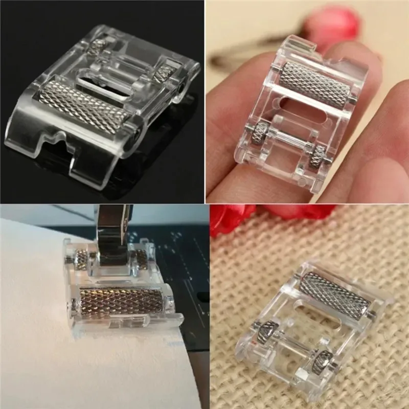 1pcs Roller Sewing Machine Presser Foot Plus Non-Stick Zigzag Presser Foot for Singer Brother Low Shank Sewing Machine