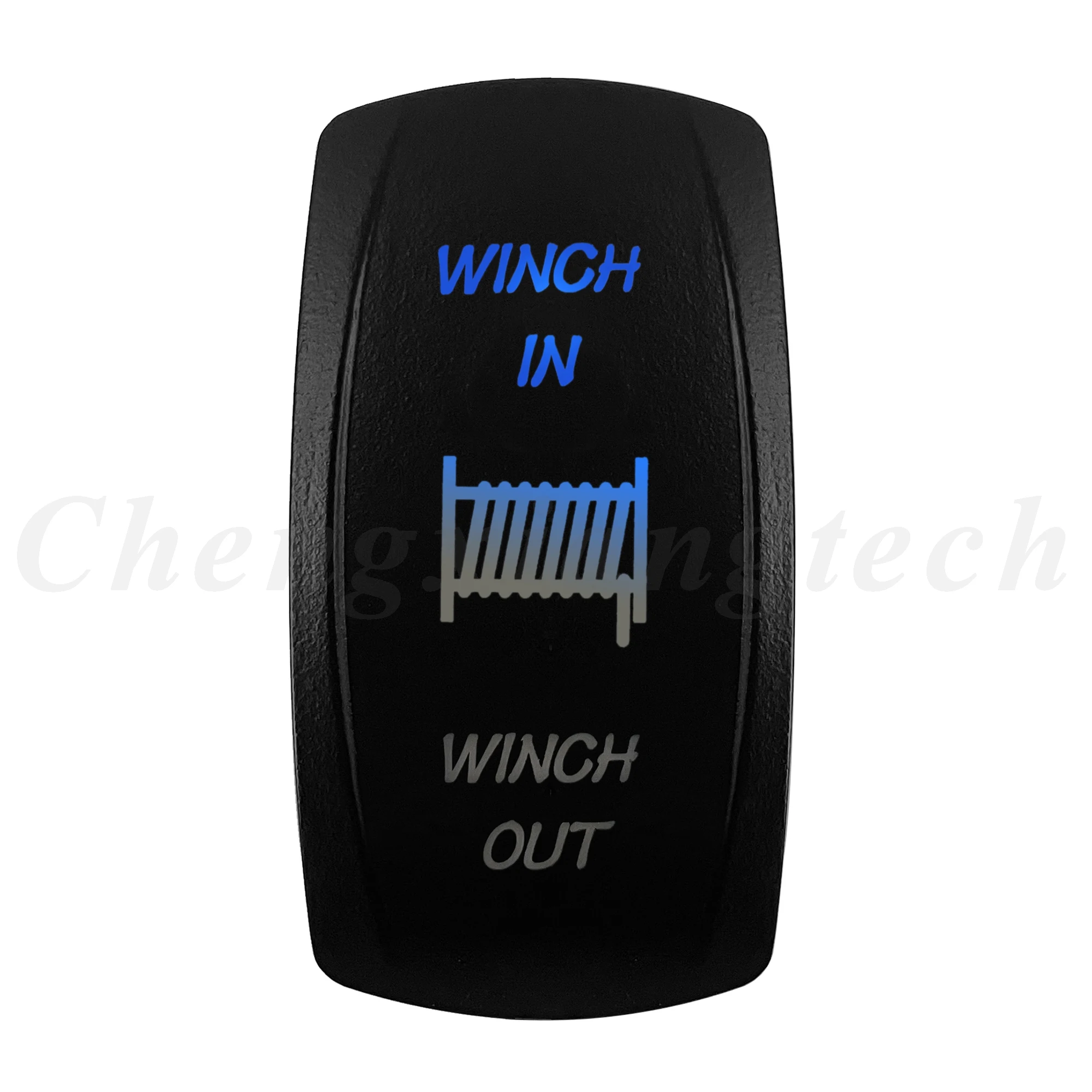 12V 20A Blue LED Waterproof Laser Rocker Switch - IP68 Rated