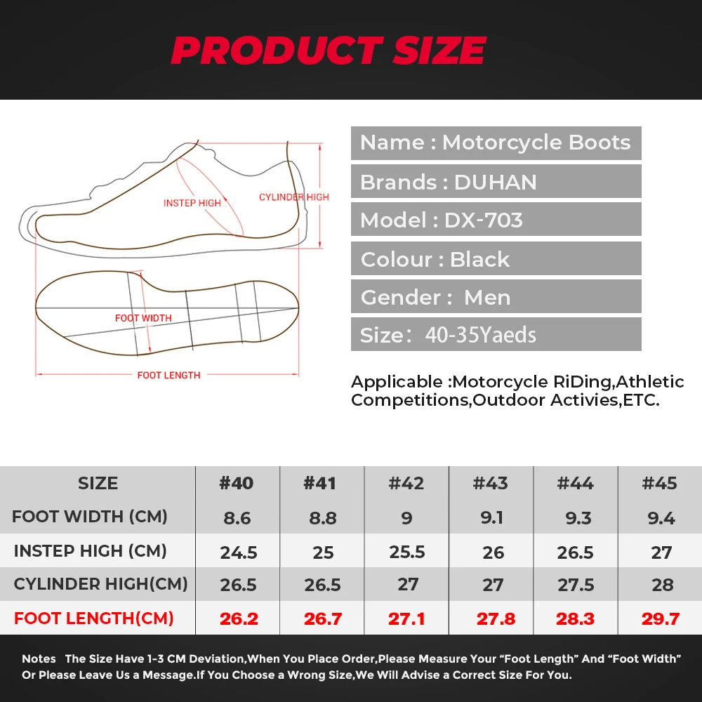 Men Motorcycle Leather Waterproof Boots