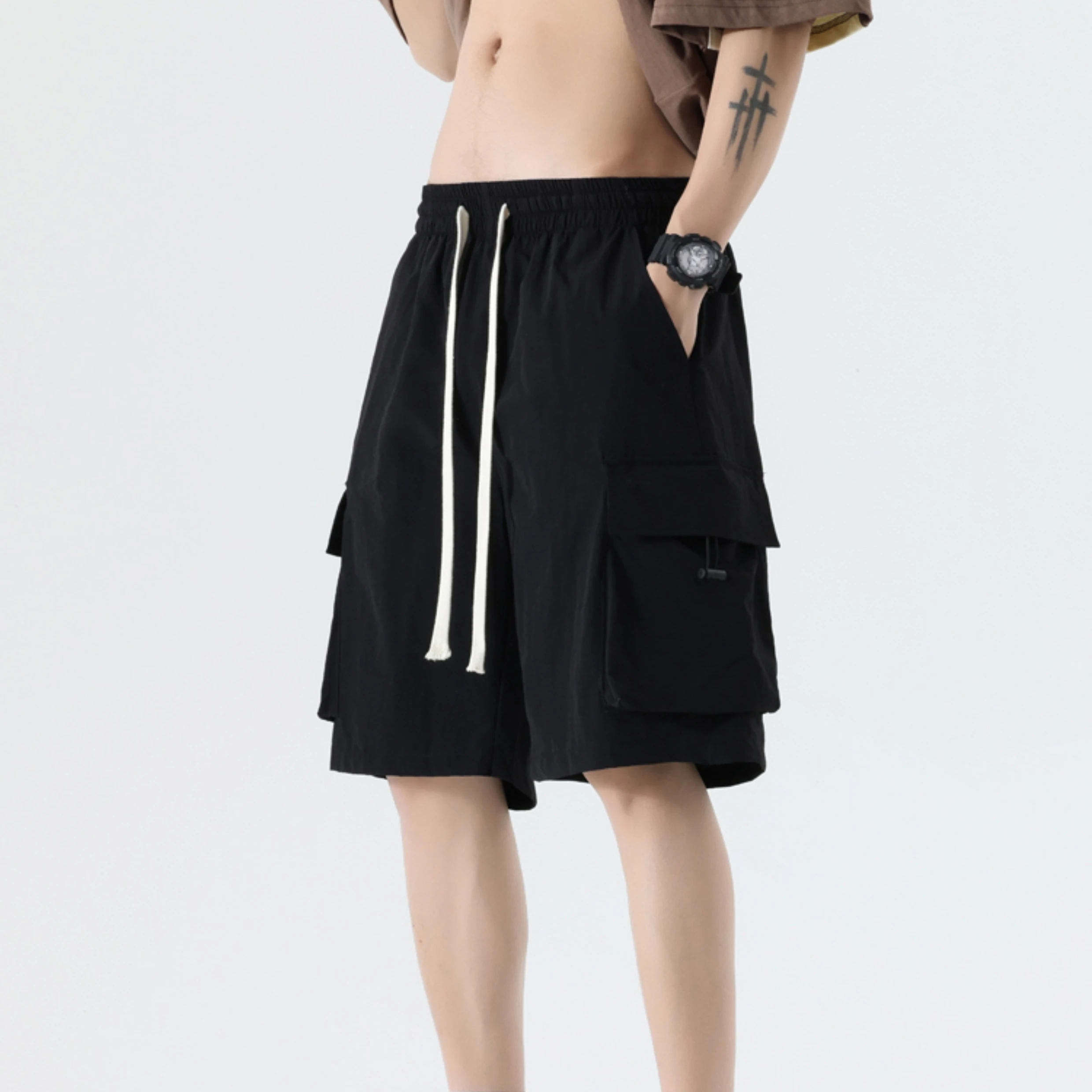 

Шорты-карго G176 мужские быстросохнущие, Модные свободные спортивные короткие штаны, уличная одежда с несколькими карманами, лето 2024