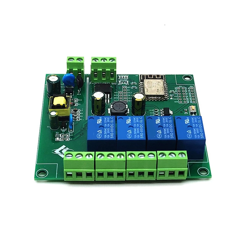 4채널 ESP8266 무선 WIFI 릴레이 모듈 ESP-12F 개발 보드 AC90-250V/DC7-30V/5V E- APP 원격 제어-ABFB