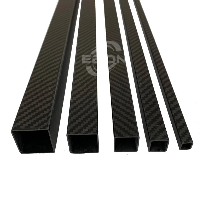 EBON 탄소 섬유 사각 튜브, 일반 직조 매트, 1000mm, 3K, 10mm, 12mm, 15mm, 18mm, 20mm, 22mm, 25mm, 28mm, 30mm, 35mm, 40mm, 50mm, 1 개
