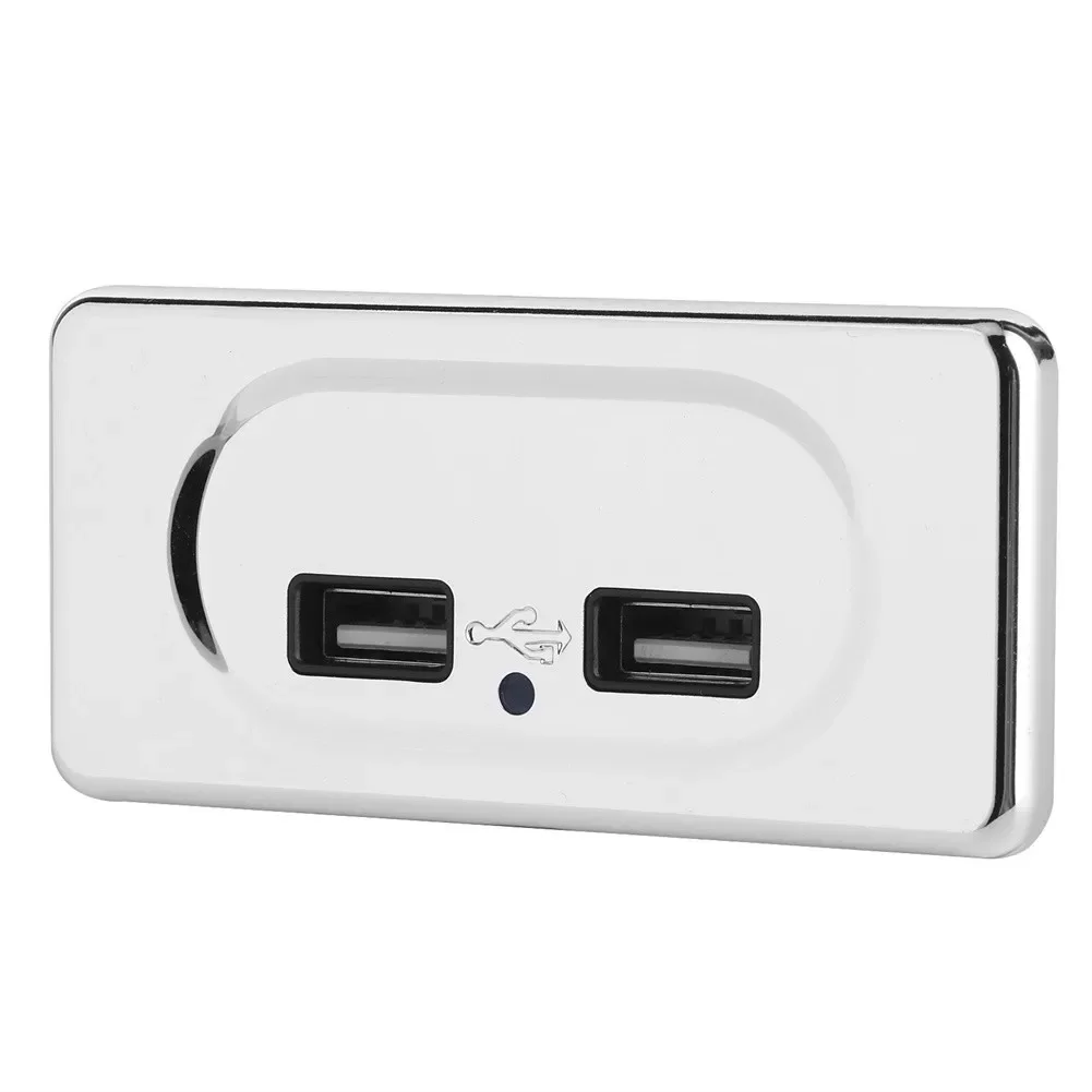 Motorhome Dual USB Ports Charger Camper Accessories 12V/24V 3.1A Power Supply Socket Charger Waterproof Electronics Accessories