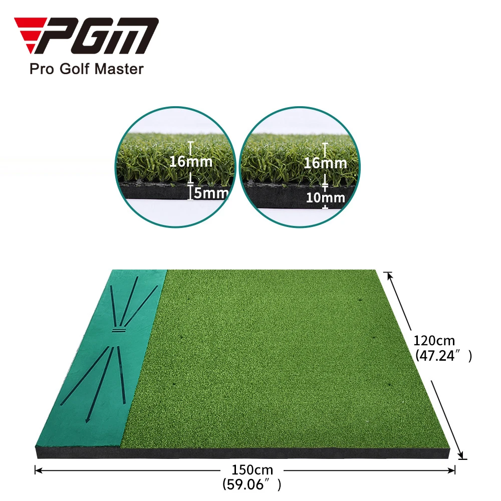 PGM Golf Swing Strike Mat Display Trajectory Velvet High Density Curved Silk Indoor/Outdoor DJD047