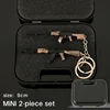 Gift Box Two Piece Set Metal Gun Keychain PUBG AK 47 Glock Mini RPK Grenade Launcher AWM AKM Weapon Model Pistol Pendant Toy 6