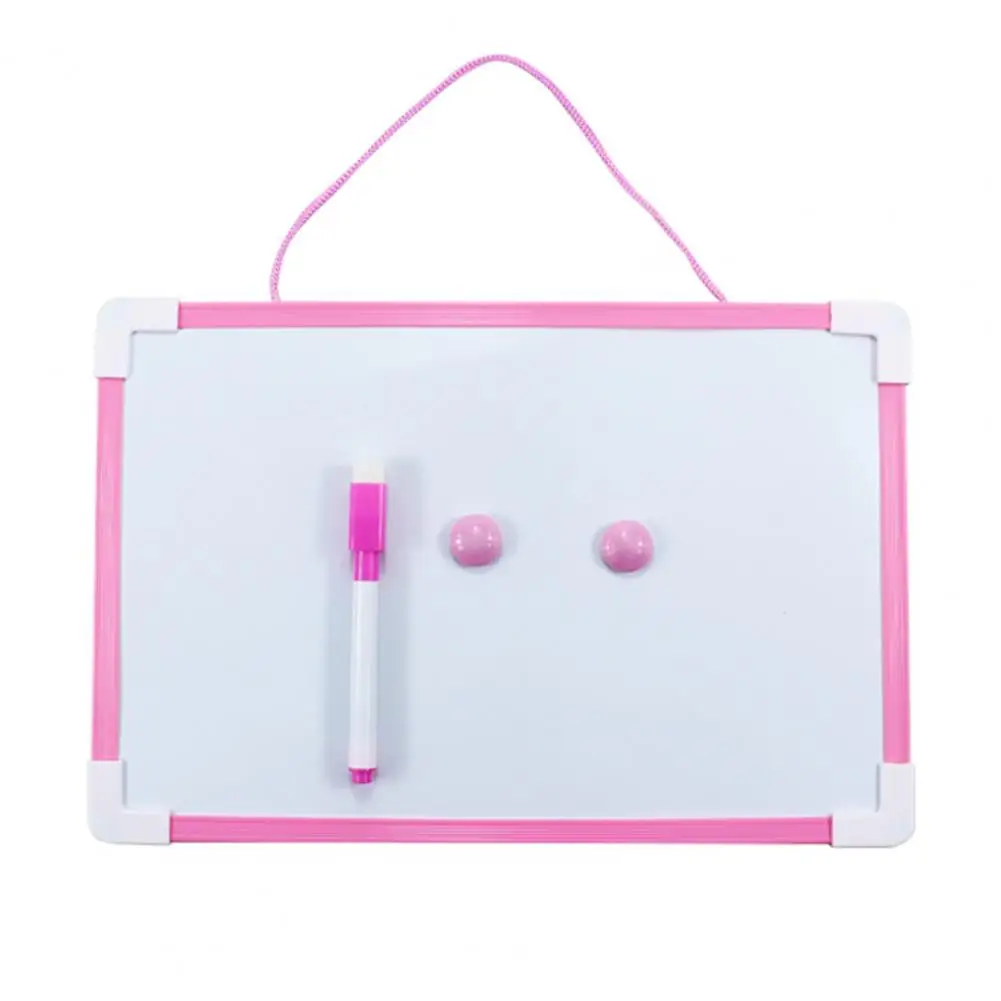 Erasable Writing Board Magnetic Whiteboard Set with Hanging Rope Pvc Frame Smooth Writing Surface Pen Buckles Ideal for Home