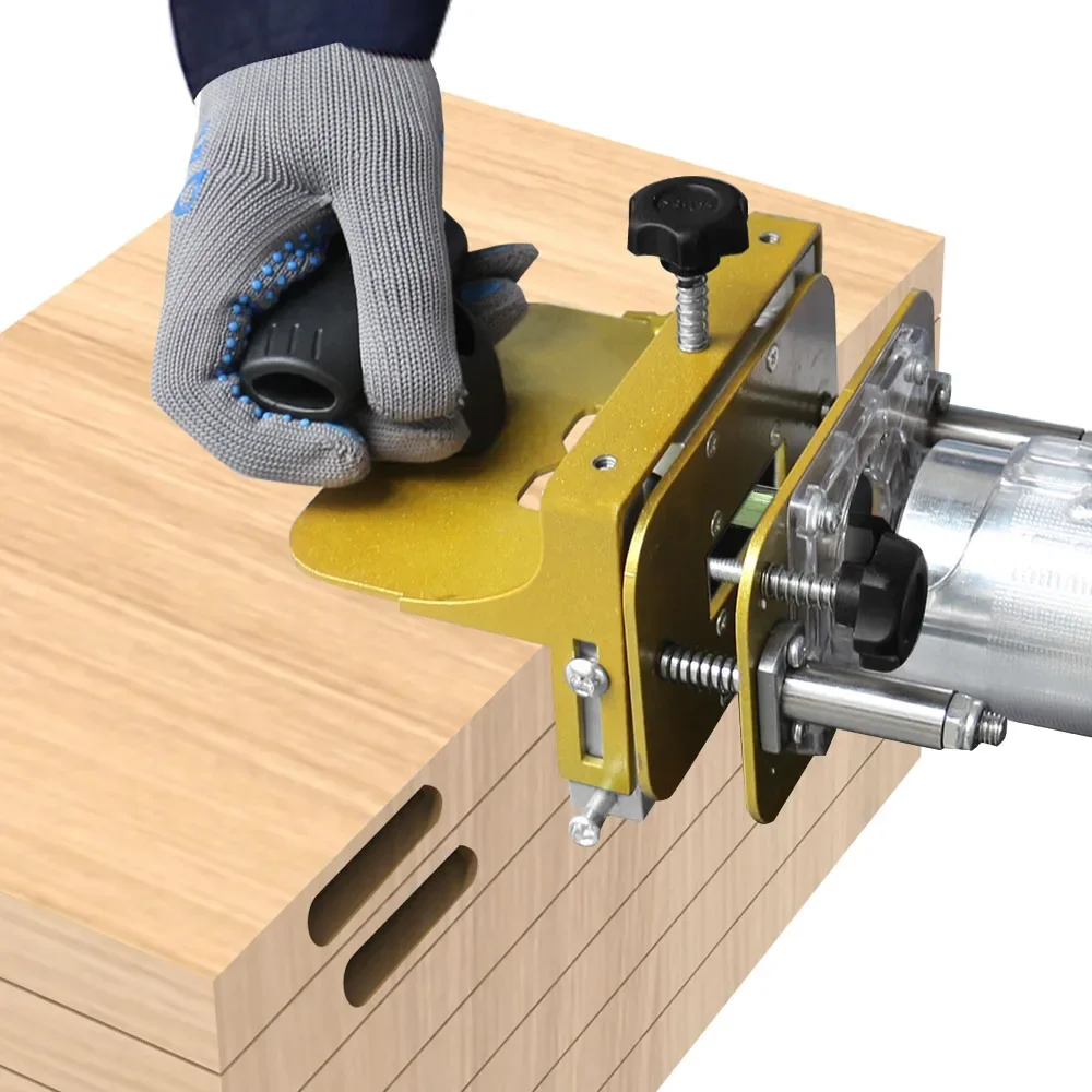Mortising Jig for 65mm Trimming Machine 2 In 1 Slotting Bracket Invisible Fasteners Punch Locator Linear Track Woodworking Tools