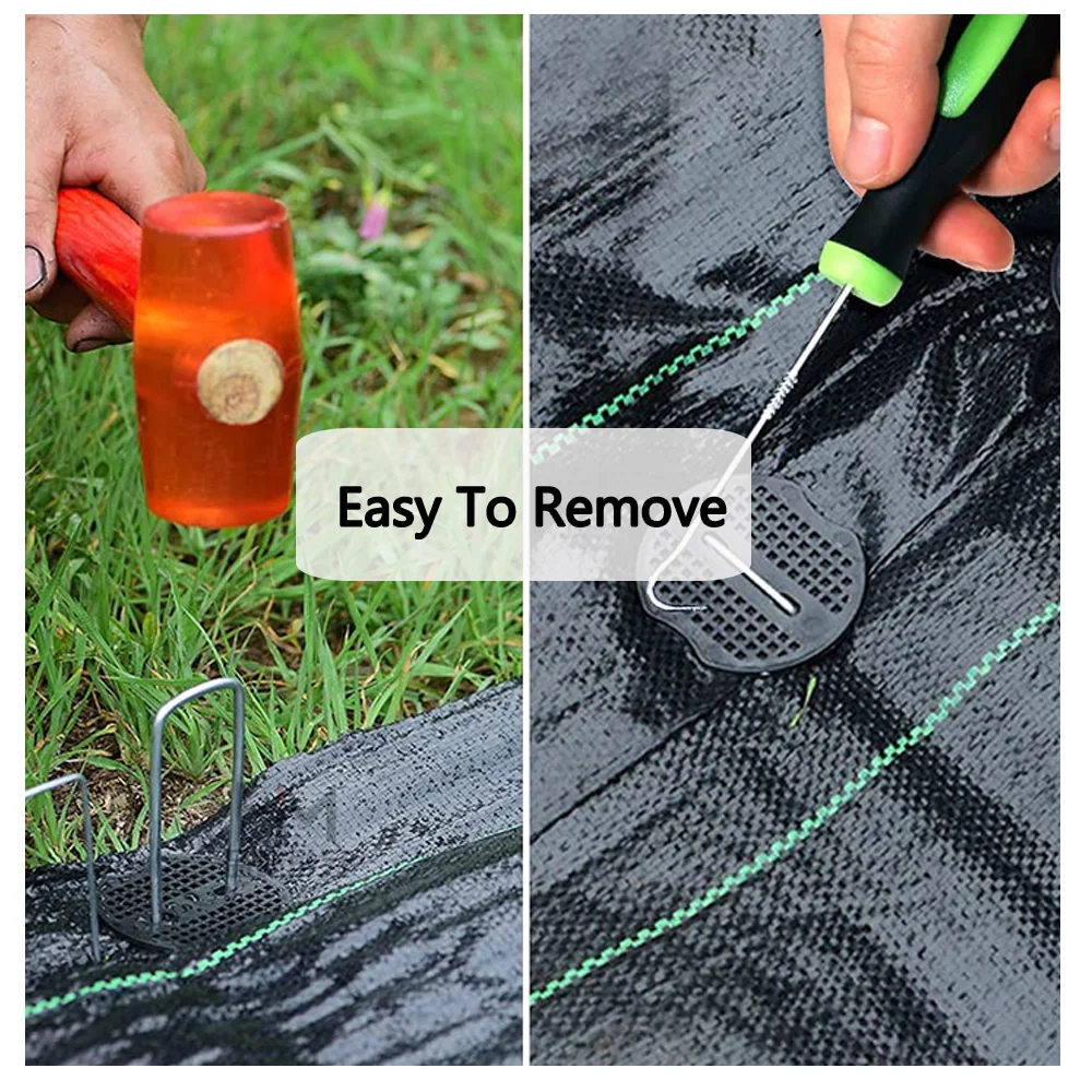 Garden Staples 50pcs Landscape U-Shaped Anti-Rust Ground Sod Pins
