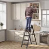 5 Step Ladder,Lightweight Folding Step Stool with Anti-Slip Pedal,600 lbs Portable Sturdy Steel Ladder for Adults 3