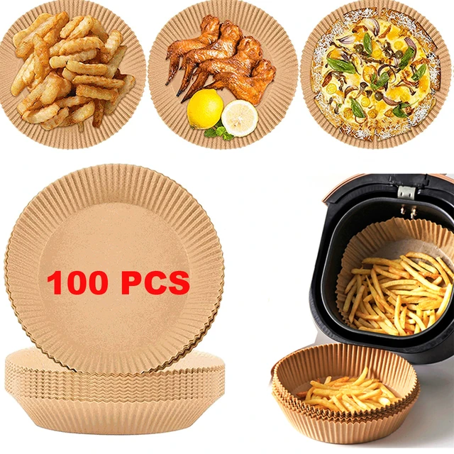 Air Fryer Disposable Paper Liner Non-Stick Square Steamer Baking Liner for  Cooking Oven Microwave Baking Parchment Water-Proof Food Grade 50/100 PCS  50PCS True Color 16*4.5cm 