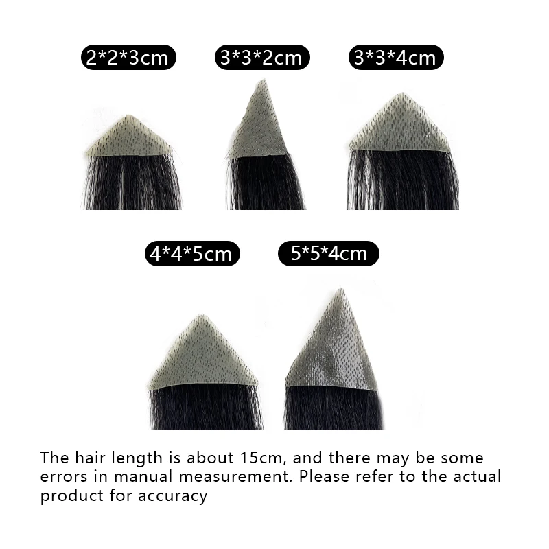 Human Hair Bangs Real Human Hair Forehead Patch Hairpiece Sideburns Toupee Men's Hairline Sideburn Patch