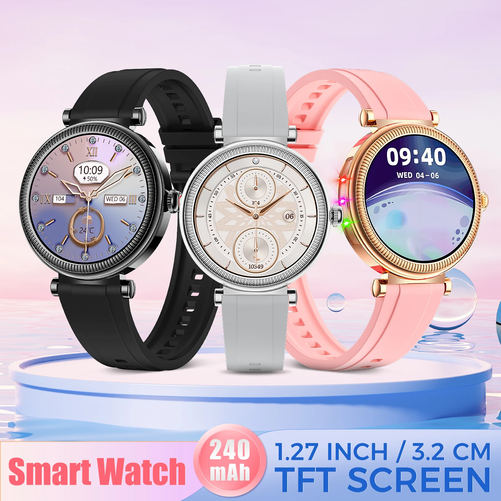 EIGIIS Damenuhren: Modische Smartwatch mit 1,27-Zoll-TFT-Bildschirm, Aktivitätstracker, drahtloser Anruffunktion und verschiedenen Sportfunktionen_voghion.com