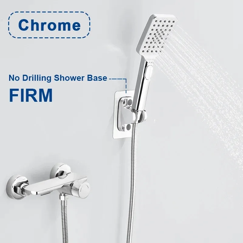 Gray Waterfall Bathtub Faucet With Hand Shower Brass Chrome Wall Mounted Bathroom Shower Mixer Tap Full Shower system Set 6