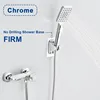 Gray Waterfall Bathtub Faucet With Hand Shower Brass Chrome Wall Mounted Bathroom Shower Mixer Tap Full Shower system Set 6