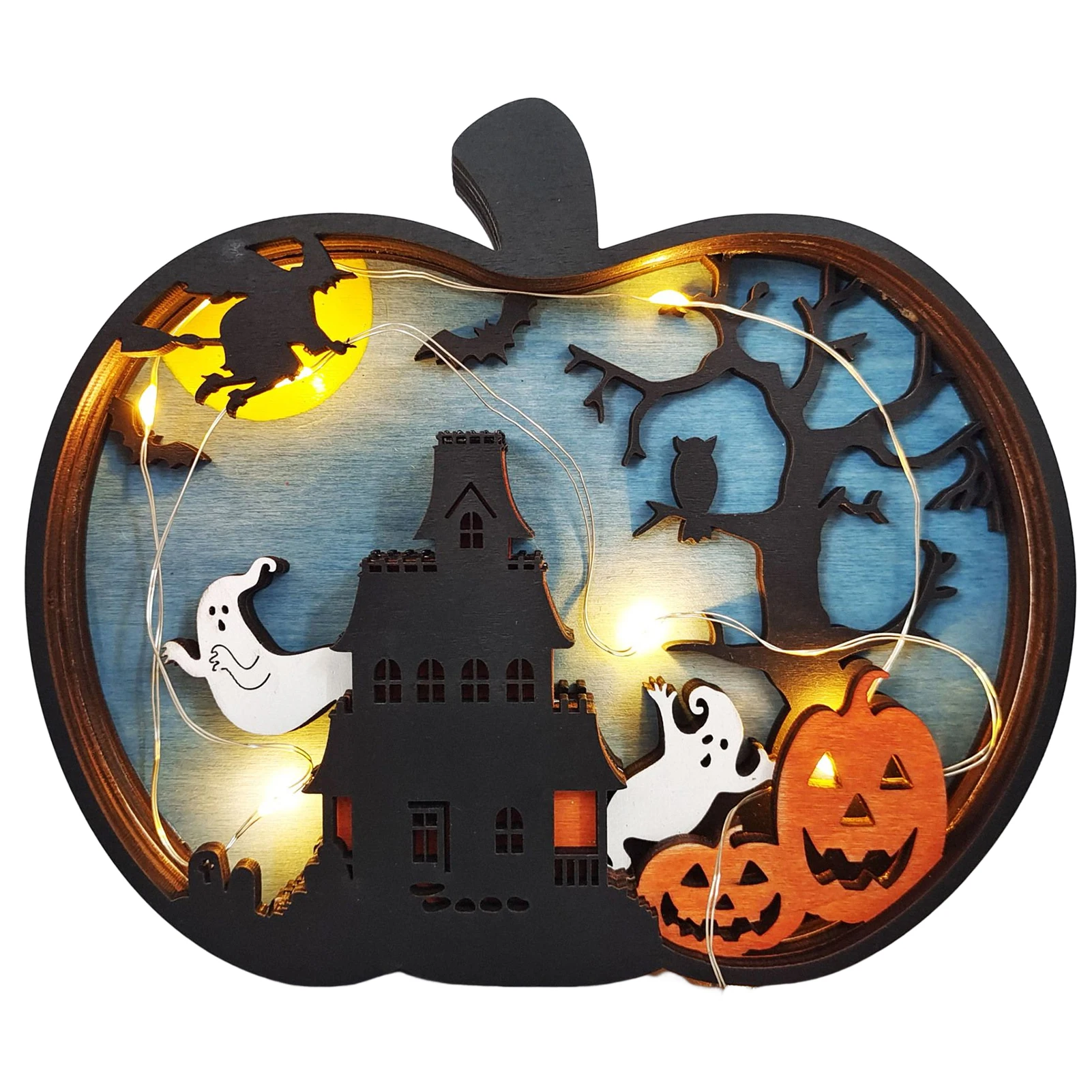 

Halloween Decorations Haunted House Witch Ghost Wooden Decor Housewarming Gifts