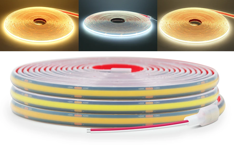 12V 24V COB LED Strip Light DC 320LEDs/M High Density Flexible IP68 Waterproof Outdoor COB S8600a0e071d94f9e88cc16d349956e7bF