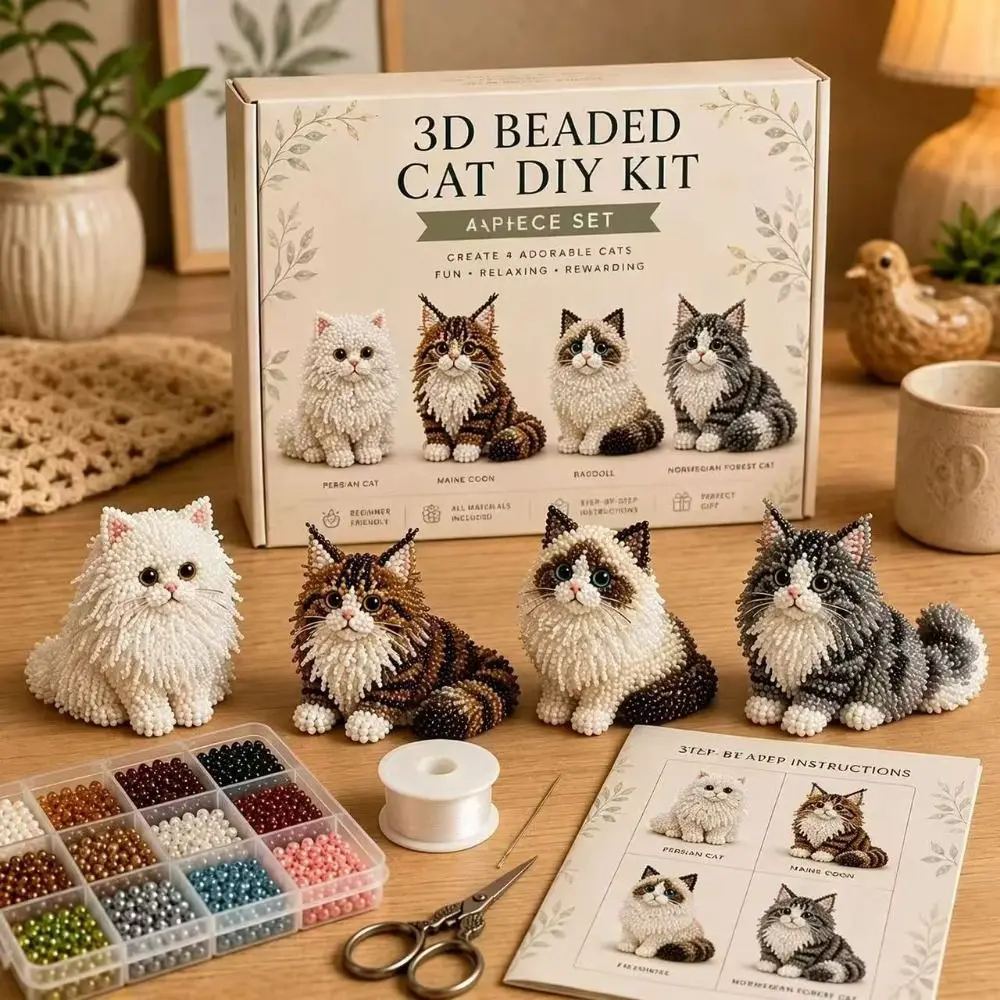 Kit Fai-da-Te per Ricamo con Perline a Tema Animale, Set Artistico Colorato con Piccole Perline, Kit Educativo per Creazioni di Animali - immagine 2