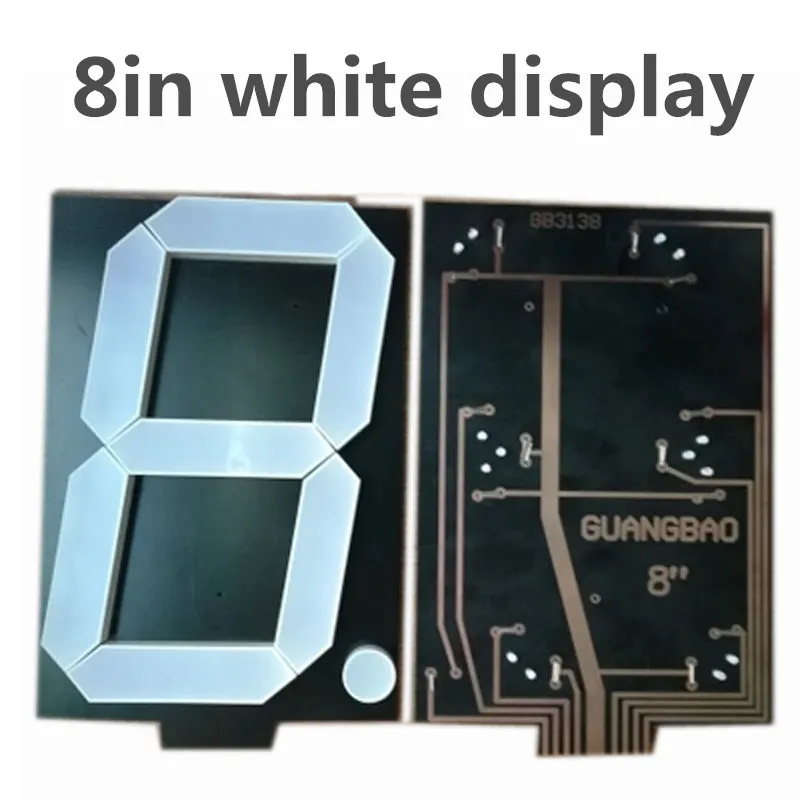 

2PCS white 8" 8in Digital Tube Anode 8 inches 7 Segment 1 Bit LED digital Display seven Segment display 19.8V each seg