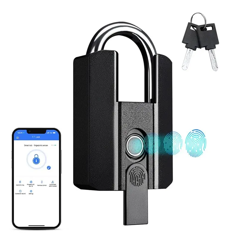 AA84 2X 지문 잠금 장치(키 백업 포함) USB 충전식 키/BT Ttlock APP/지문 잠금 해제 스마트 키리스 IP67