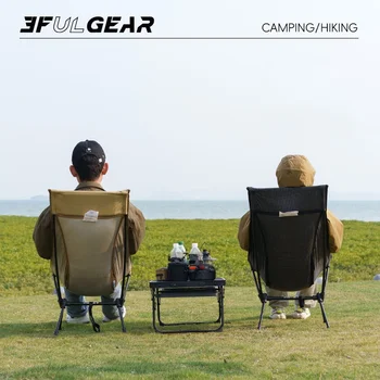 3F UL GEAR Outdoor Ultralight Portable Folding Chair Camping Durable UHWMPE Fishing Moon Chair Traveling Beach Chair Backpack 5