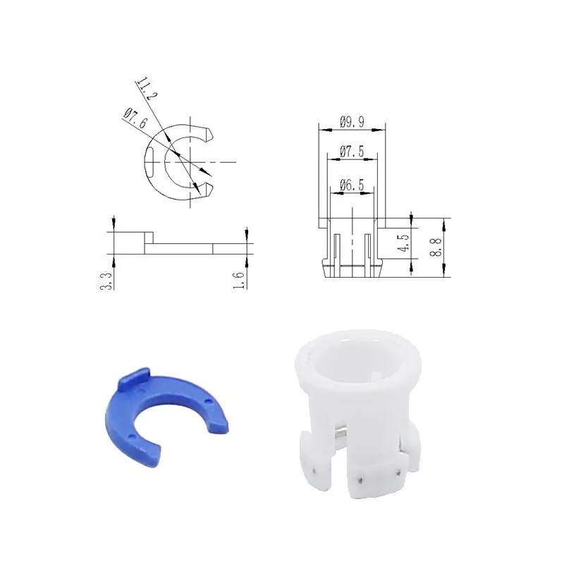 E-outstanding 10 Set White Fixed Bowden Tube Clamps and Blue Pipe Horse