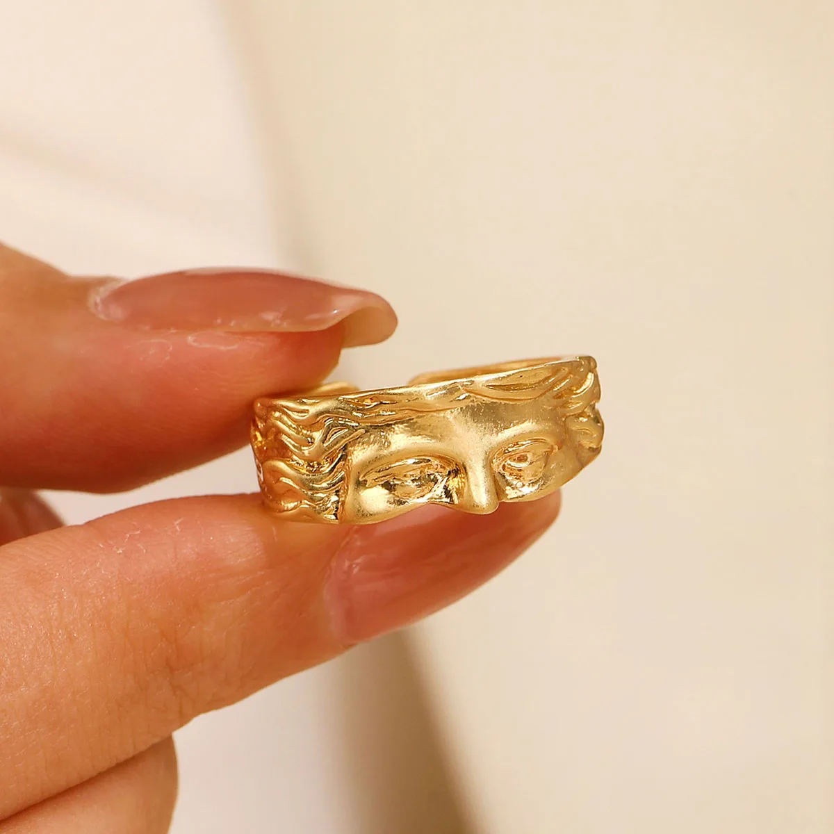 Half Face Adjustable Rings Party Jewelry Accessories for Women Men