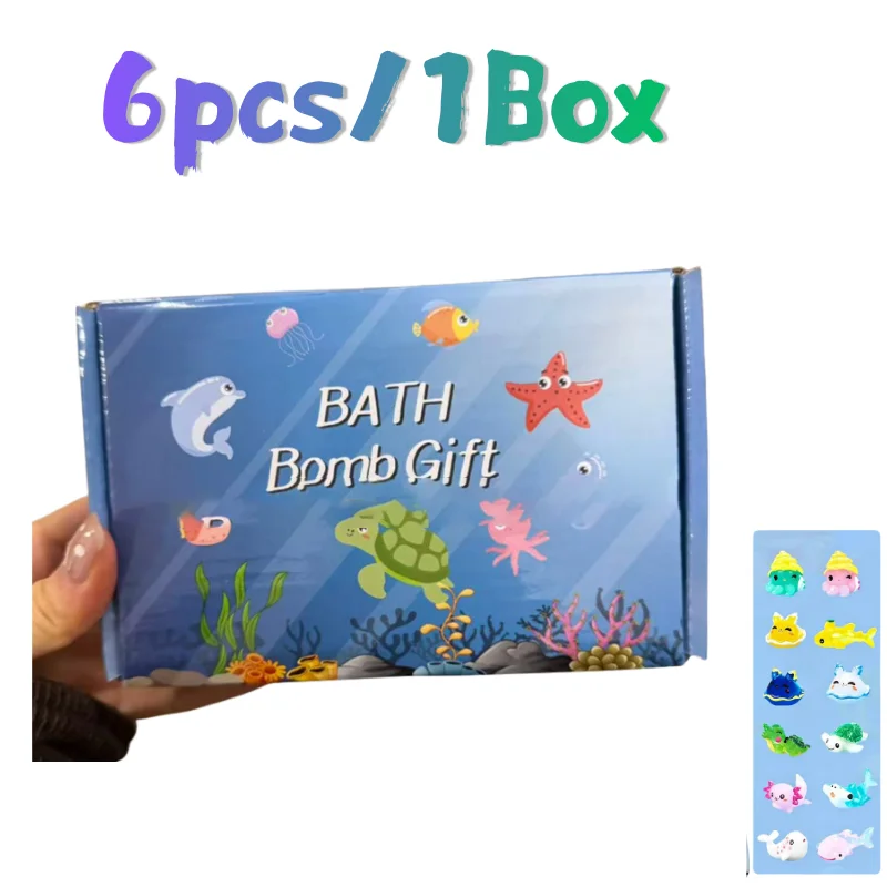 Children's Bath Bombs Gift Set with Hidden Toys - Safe Ocean Bubble Bath for Sensory Play and Bathtime Fun