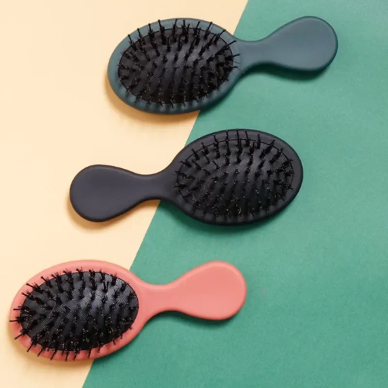 Hair Brush Comb Small Handle Hair Brush Massage Comb Bristle Nylon Anti-hair Loss Handle Detangling Wet Dry Hairdressing Styling Tools